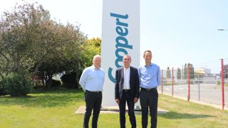 Bernard Rouxel, vice-président, Patrice Drillet, président, et Emmanuel Commault, directeur de la Cooperl, au siège de la coopérative à Lamballe.