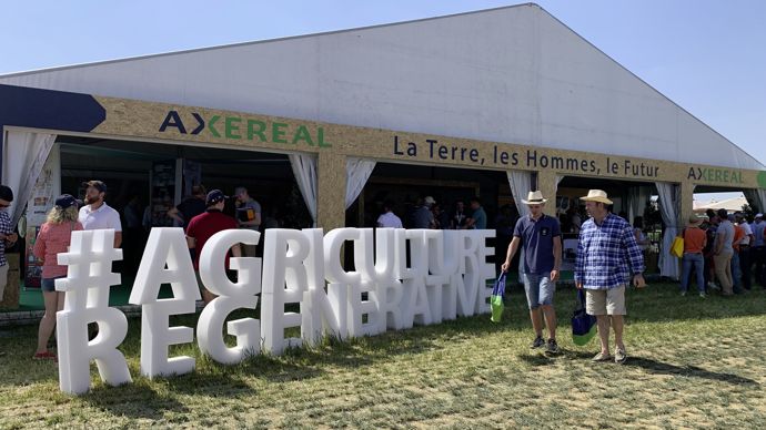 Axéréal a proposé un stand aux couleurs de l'agriculture régénératrice, thématique phare de la coopérative cette année.