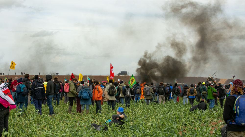 Image d'archives des violentes manifestations survenues en mars 2023, à Sainte-Soline, dans les Deux-Sèvres.