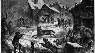 Une gravure, parue dans Le Monde illustré du 12 janvier 1861, relate la chasse aux loups dans un village des Bouches-du-Rhône.
