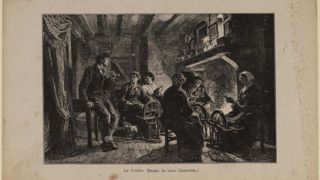 La veillée, une estampe de Clément-Edouard Bellenger (1851-1898). La veillée, une estampe de Clément-Edouard Bellenger (1851-1898).