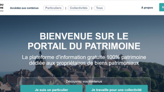 Capture d'écran de la page d'accueil du site Portrailpatrimoine.fr.