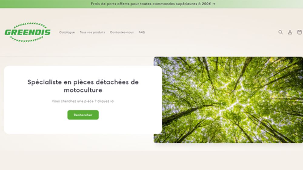 La page d'accueil du site Internet.