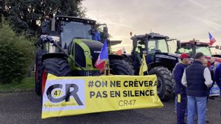 Le cortège de tracteurs de la Coordination rurale a débuté son périple le 29 janvier 2024 au matin à Agen Le cortège de tracteurs de la Coordination rurale a débuté son périple le 29 janvier 2024 au matin à Agen