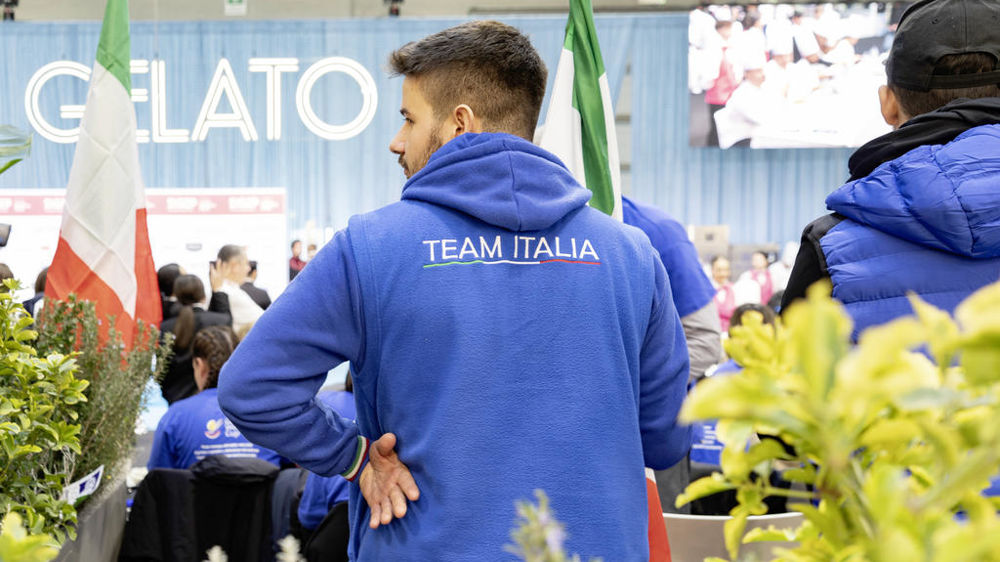 Un supporter de l'équipe italienne, vainqueur de la Gelato World Cup.