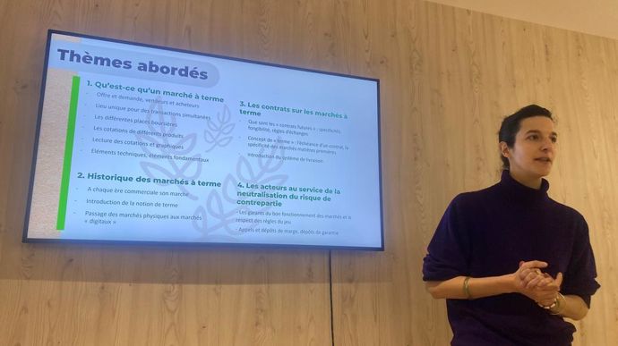 Clara Moley, responsable marché et commercialisation chez LCA Métiers du grain, et cheffe de projet de la nouvelle formation marché à terme.