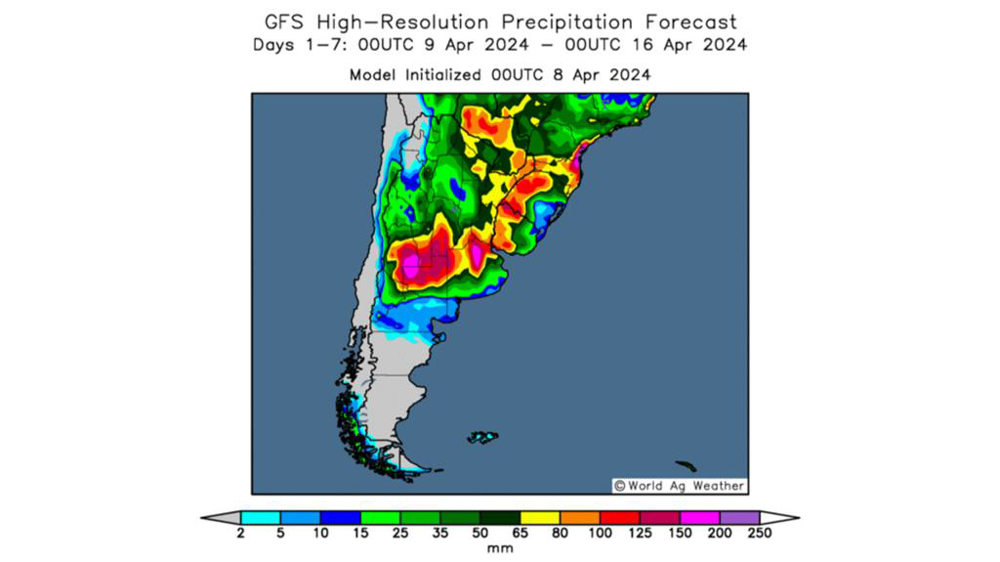 L'Argentine risque de subir des pluies intenses. L'Argentine risque de subir des pluies intenses.