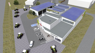 Le nouveau bâtiment d'Agri-Moderne comptera une surface d'exposition de matériels de 2 500 m². Le nouveau bâtiment d'Agri-Moderne comptera une surface d'exposition de matériels de 2 500 m².