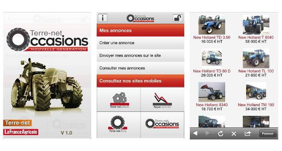 Appli Terre-net Occasions pour smartphone
