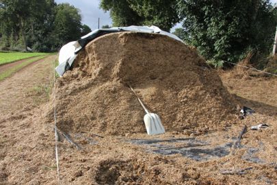 silo de maïs en poche souple ouvert