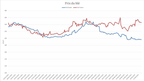 Le blé russe gagne en compétitivité.