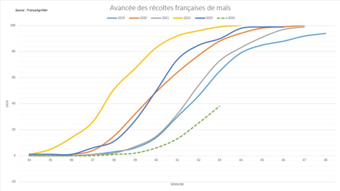 Les récoltes de maïs grain accusent encore un net retard.