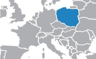 Carte de situation de la Pologne en Europe.
