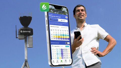Sencrop a développé divers matériels de mesures et services connectés liés à la météorologie agricole Sencrop a développé divers matériels de mesures et services connectés liés à la météorologie agricole