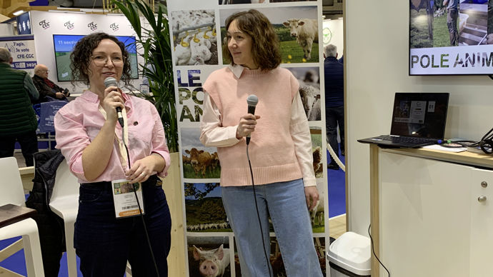 Emilie Guhur (à g.) et Anne-Lise Le Guevel ont présenté, mardi 25 février au Sia, les initiatives de La Coopération agricole pour renforcer l'attractivité des métiers des coopératives.