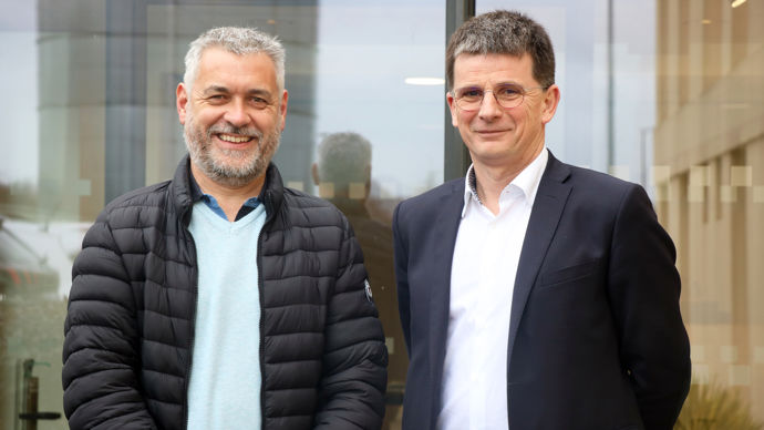 Thomas Couëpel (à g.), président de la coopérative Le Gouessant, et Rémi Cristoforetti, directeur général.