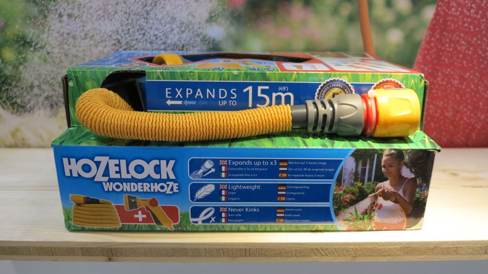 Le tuyau extensible (jusqu'à 3 fois) Hozelock Wonderhoze 2 a été présenté cette année aux JDC Garden Trends à Marseille.