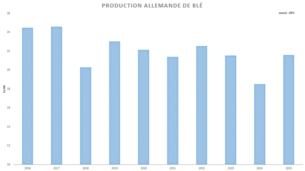 La récolte allemande de blé se redresse nettement. La récolte allemande de blé se redresse nettement.