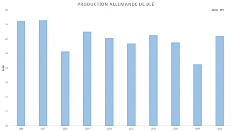 L'Allemagne a enregistré un vif rebond de sa production nationale de blé.