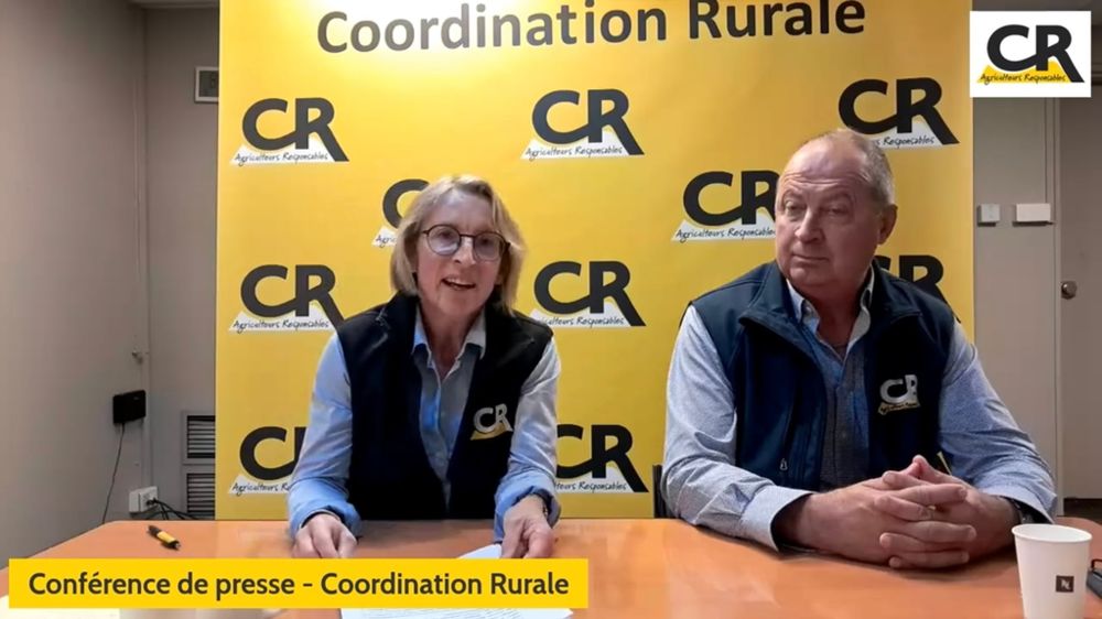 Véronique Le Floc'h et Christian Convers lors de la conférence de presse de la Coordination rurale le 22 septembre