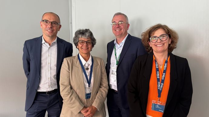 De gauche à droite : Francois Pellet (DG de CCPA), Marisella Arturo-Schaan (directrice RSE), Janic Gouhier (responsable achats) et Marina Panheleux (responsable recherche et innovations).