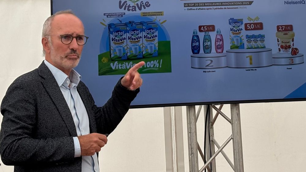 Jean-Marc Bernier directeur général de Lactalis France lors d'une présentation