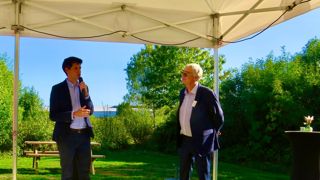 Julien Denormandie, ancien ministre de l‘agriculture, et Christian Hecker, PDG d’If Tech, lors de l’inauguration du nouvel outil industriel en septembre 2025.