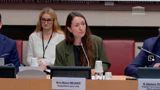 Manon Meunier (LFI, Haute-Vienne), rapporteure pour avis sur le volet agricole du budget, en commission des affaires économiques le 22 octobre 2025. Manon Meunier (LFI, Haute-Vienne), rapporteure pour avis sur le volet agricole du budget, en commission des affaires économiques le 22 octobre 2025.