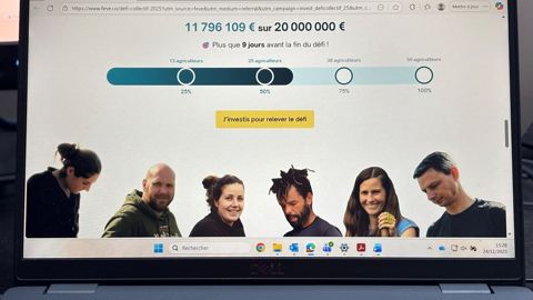 Fermes en vie s'est donné l'objectif de collecter 20 millions d'euros pour soutenir dès 2026 des projets d'installation en agriculture biologique.
