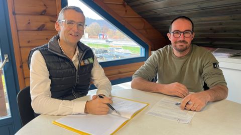 Bertrand Juston (à g.) et Guillaume Remy forment le nouveau tandem DG - président de la coopérative Terre d'horizon.