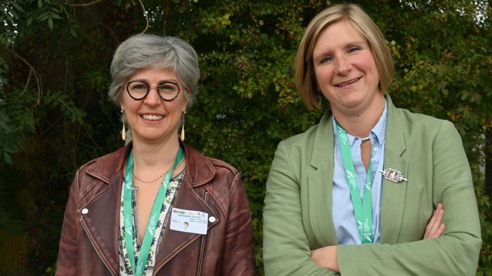 Aurélie Demairé, fondatrice d’Adtech Normandie, et Laure Figeureu, agricultrice (à droite), ont partagé leurs expériences de cheffes d’entreprise dans l’industrie et l’agriculture.