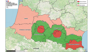 Le ministère de l'Agriculture instaure une zone de vaccination obligatoire des bovins contre la dermatose nodulaire contagieuse (DNC) couvrant les départements de l’Aude, de la Haute-Garonne, du Gers, des Pyrénées-Atlantiques.