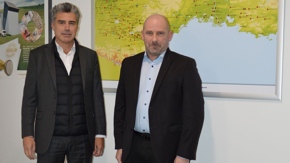 Éric Foucault, directeur général d’Arterris, et Jean-François Naudi, président, le 15 décembre 2025, à Castelnaudary (Aude).