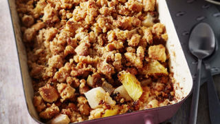 Un crumble poires chocolat