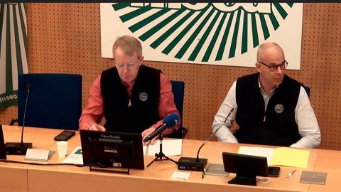 Luc Smessaert vice-président de la FNSEA et Arnaud Rousseau président de la FNSEA le 18 février.