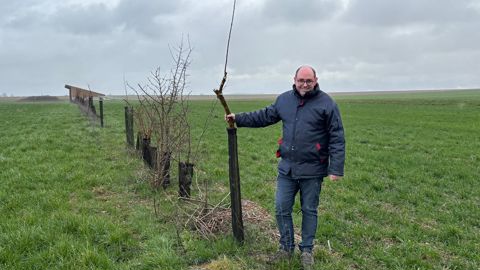 Gaël Dupont a replanté des haies sur son exploitation, ce qui rapporte des points pour l'indice de régénération mesuré sur sa ferme.