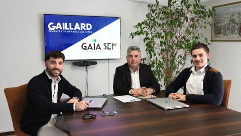 De gauche à droite : Pierre Gaillard, directeur opérationnel, Patrick Gaillard, directeur, et Louis Gaillard, responsable développement de l'entreprise familiale Gaillard.