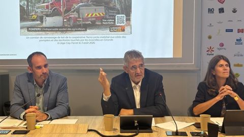 Mickaël Marcerou (vice-président du Cogeca et président du bureau européen de LCA), Jean-Luc Duval (président de LCA), Florence Pradier (directrice de LCA)