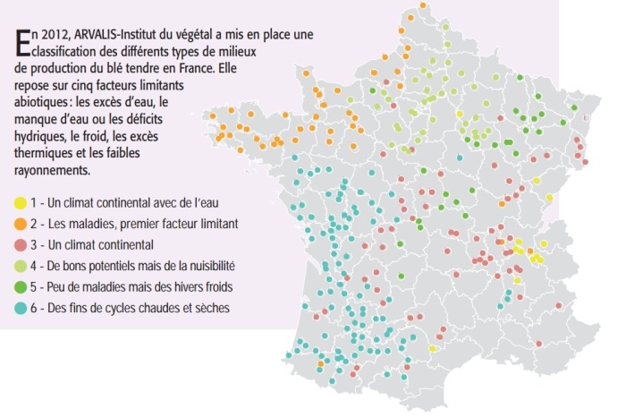 Milieux caractérisés par Arvalis.