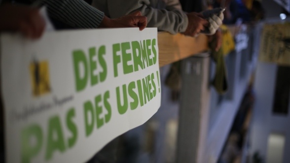 Occupation du siège du groupe Ramery, le 12 septembre 2013.