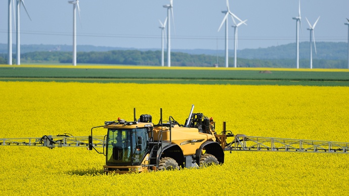 Challenger RoGator 600C au travail