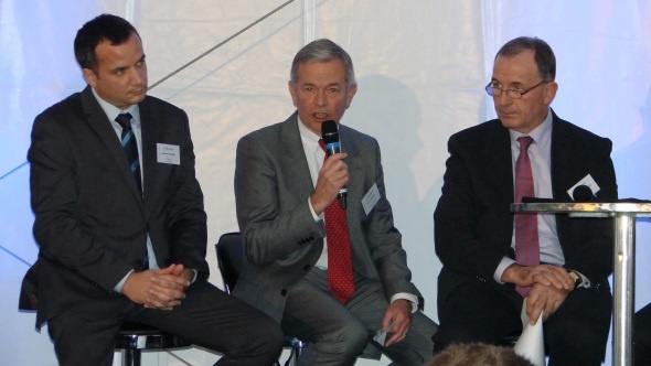 Matthieu Pouder (directeur du site de Luçon), Olivier Prételat (Directeur Général) et Jean-Luc Rabillard (Président du groupe)