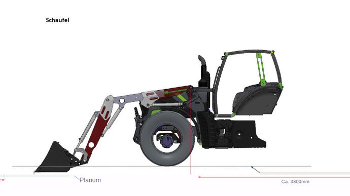Stoll est récompensé pour un chargeur frontal télescopique. Conçu pour les tracteurs de milieu de gamme en 4 cylindres, il offre une extension de bras de 0,7 m. La portée horizontale augmente ainsi de 1 mètre tandis que la hauteur de levage supplémentaire peut atteindre 1,5 m.