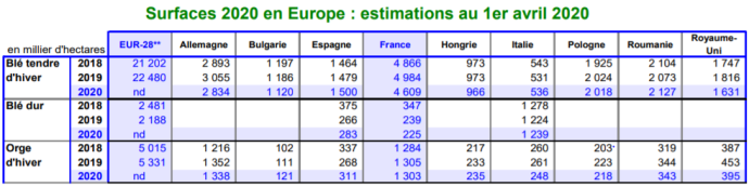 Surface 2020 en Europe